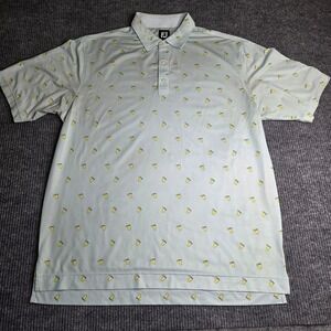 FootJoy‎ Golf Polo Shirt XL Light Blue Margarita Print Short Sleeve Mens